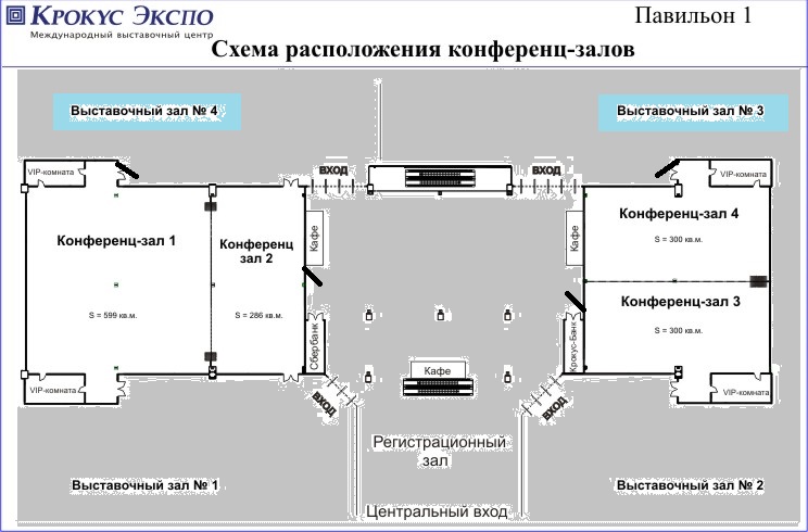 Схема расположения конференц-залов Форума